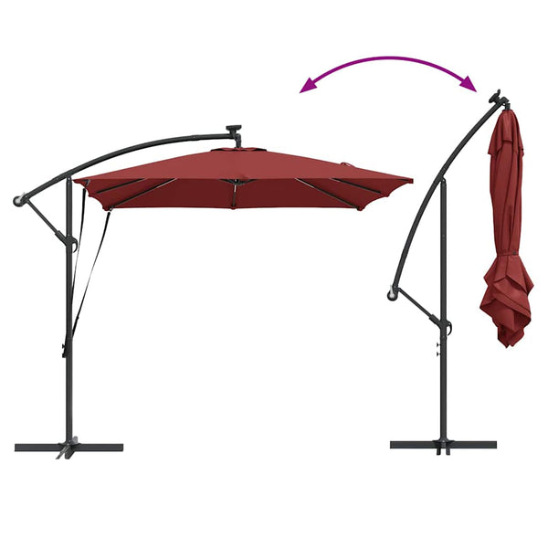 LED Sonnenschirm Terrakotta 249x249 cm