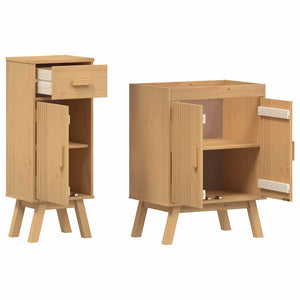 Badezimmermöbel Set Braun Kiefer Massivholz 2-teilig