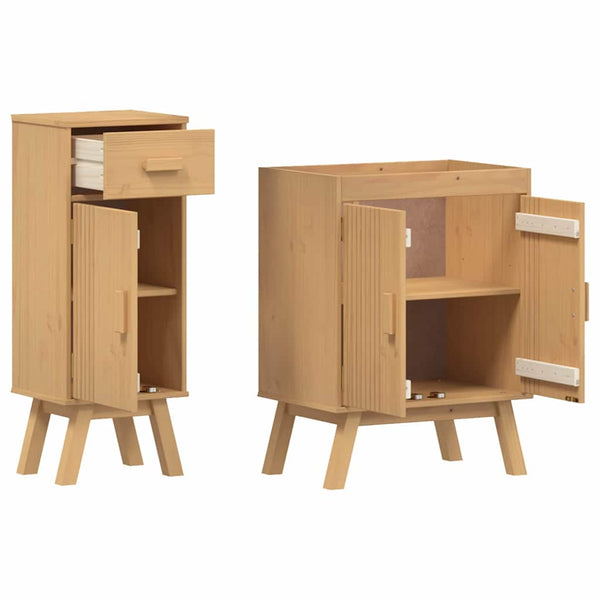 Badezimmermöbel Set Braun Kiefer Massivholz 2-teilig