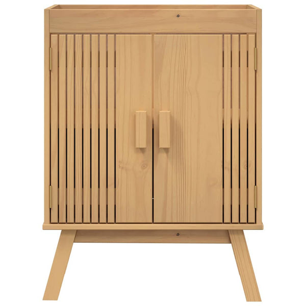 Badezimmermöbel Set Braun Kiefer Massivholz 2-teilig
