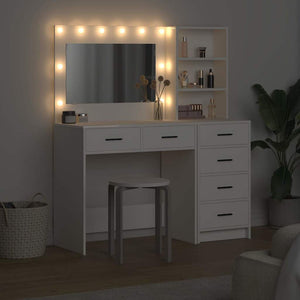 Schminktisch Weiß mit Regal 78,5x41x135cm
