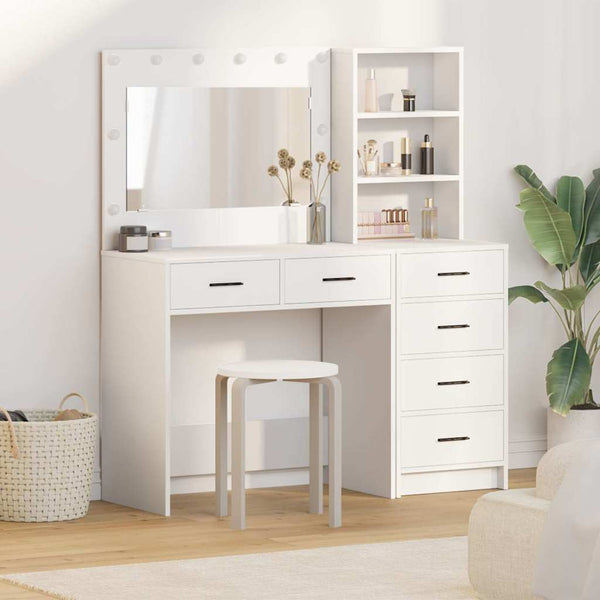 Schminktisch Weiß mit Regal 78,5x41x135cm