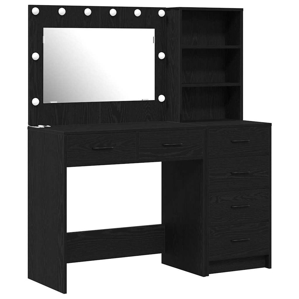 Schminktisch Schwarz mit Regal 78,5 cm