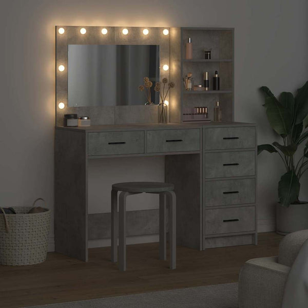 Schminktisch mit Regal Grau 78,5 cm