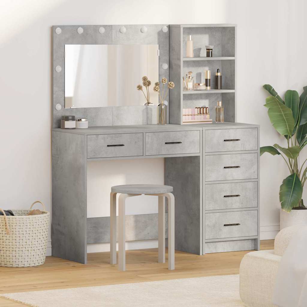 Schminktisch mit Regal Grau 78,5 cm