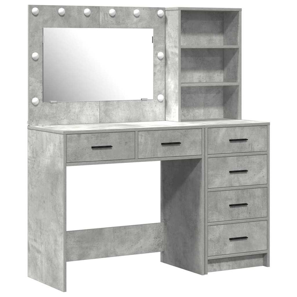 vidaXL Dressing Table with Shelf Grey 78.5 x 41 x 135 cm Engineered Wood