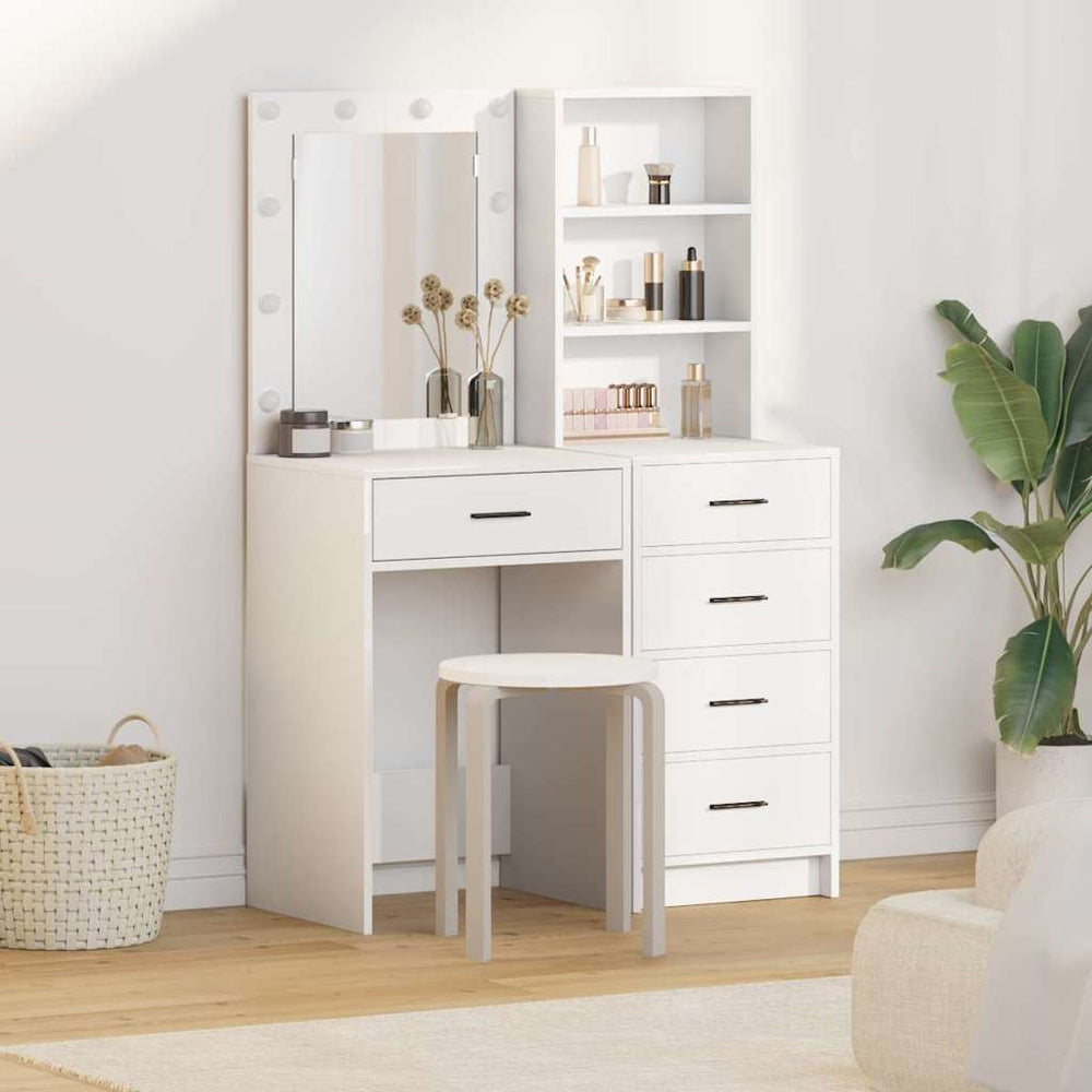 vidaXL Dressing Table 2 pcs White 50 x 41 x 135 cm Engineered Wood