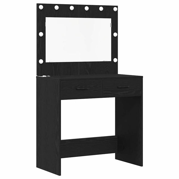 Schminktisch mit Regal Schwarz Eichen-Optik