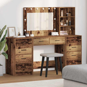 Schminktisch Braun mit Spiegel & LED