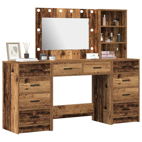 Schminktisch Braun mit Spiegel & LED