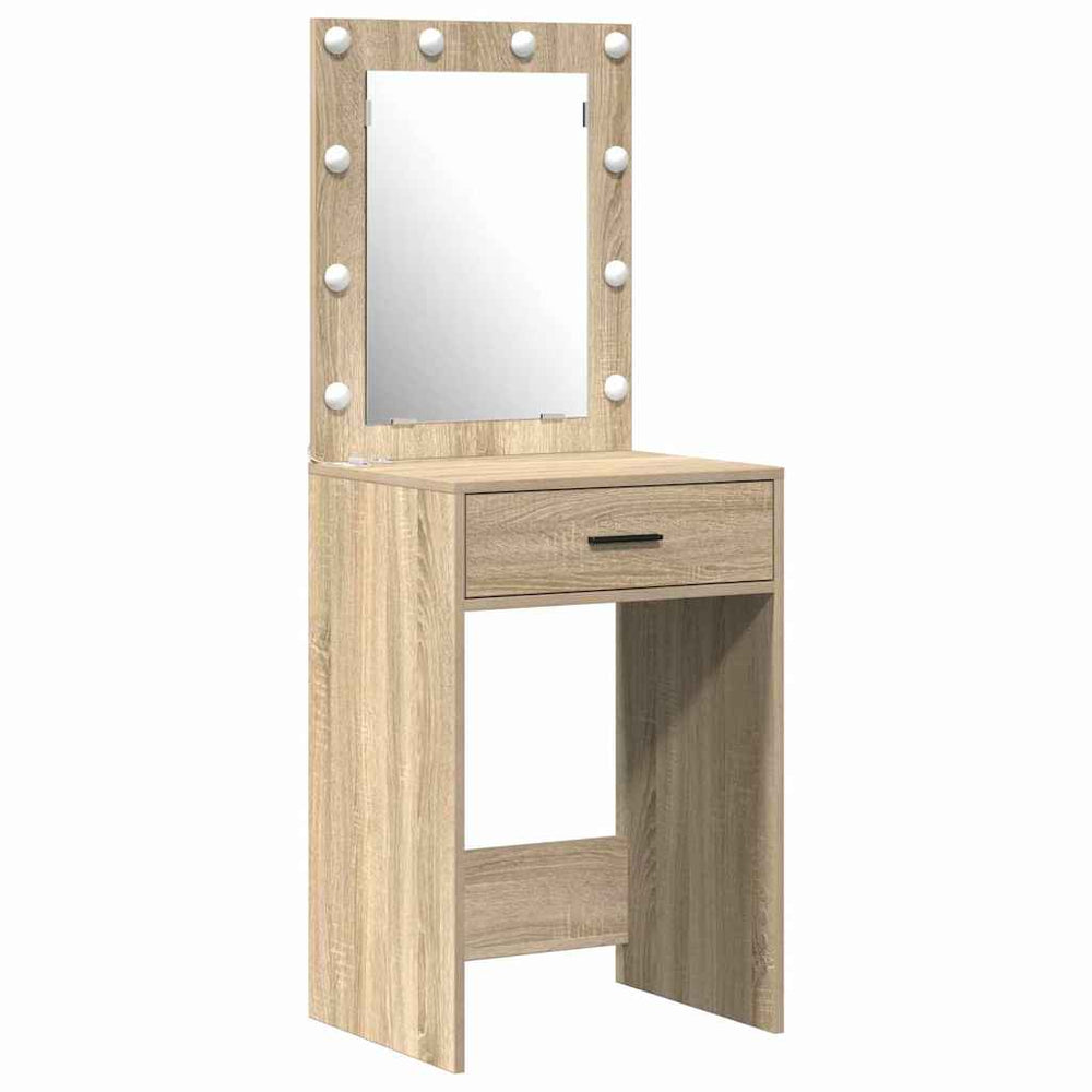 Schminktisch mit Spiegelbeleuchtung Braun