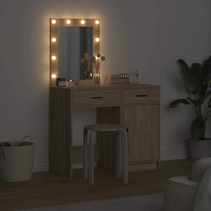 vidaXL Coiffeuse avec porte 2 pcs Marron 50 x 41 x 135 cm Bois d'ingénierie