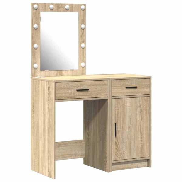 vidaXL Coiffeuse avec porte 2 pcs Marron 50 x 41 x 135 cm Bois d'ingénierie