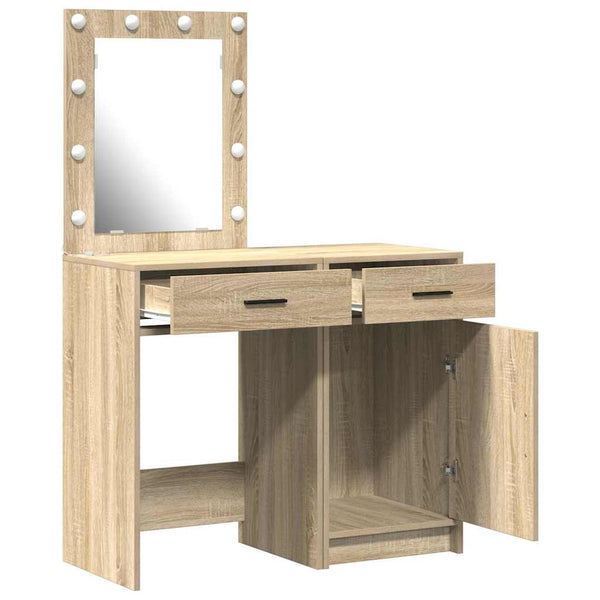 vidaXL Coiffeuse avec porte 2 pcs Marron 50 x 41 x 135 cm Bois d'ingénierie