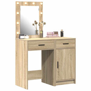 vidaXL Coiffeuse avec porte 2 pcs Marron 50 x 41 x 135 cm Bois d'ingénierie
