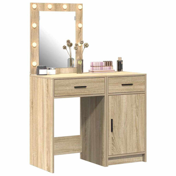 vidaXL Coiffeuse avec porte 2 pcs Marron 50 x 41 x 135 cm Bois d'ingénierie