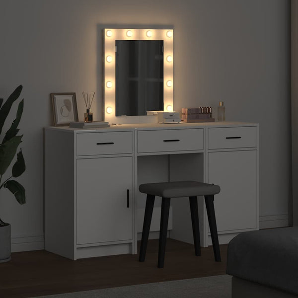 vidaXL Coiffeuse avec tiroirs Blanc 50 x 41 x 135 cm Bois d'ingénierie