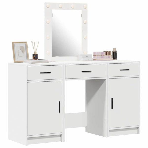 vidaXL Coiffeuse avec tiroirs Blanc 50 x 41 x 135 cm Bois d'ingénierie