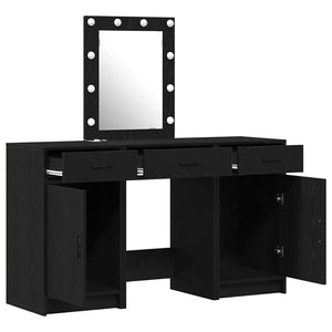 Schminktisch Schwarz mit Tür 50x41x135cm