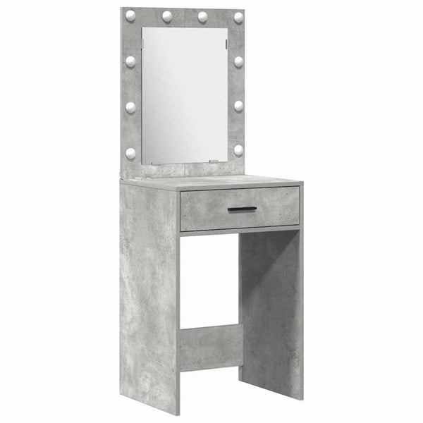 Schminktisch mit LED und Tür, Betongrau