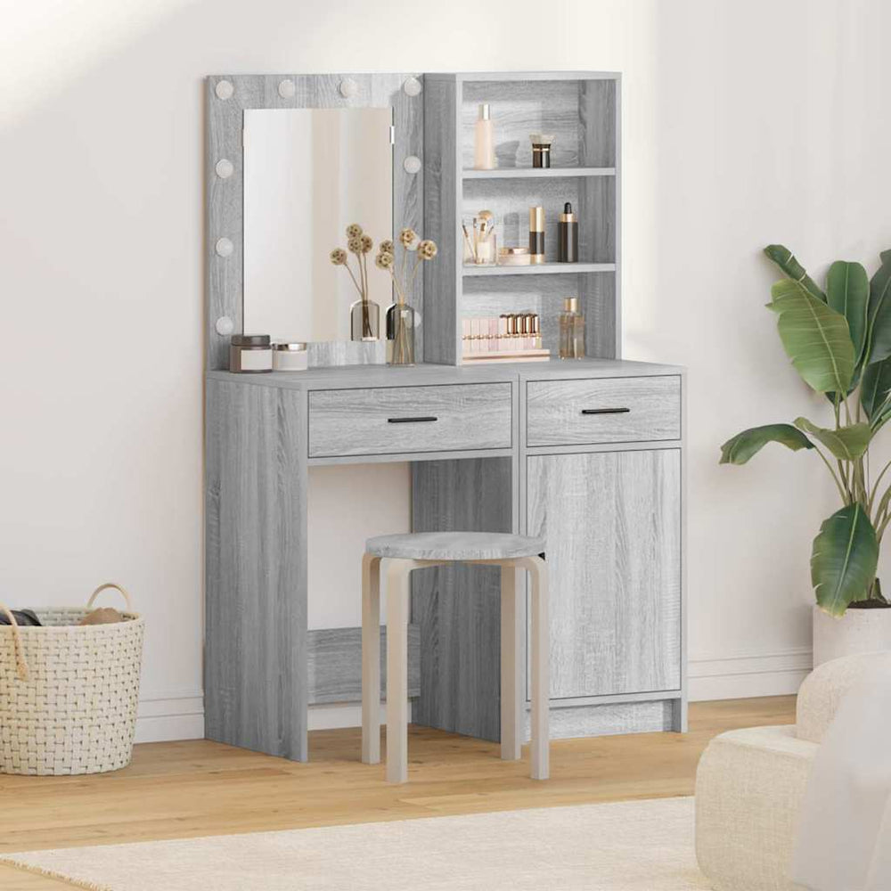 Schminktisch mit LED, Grau