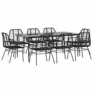 9-teiliges Garten Esszimmerset aus Polyrattan