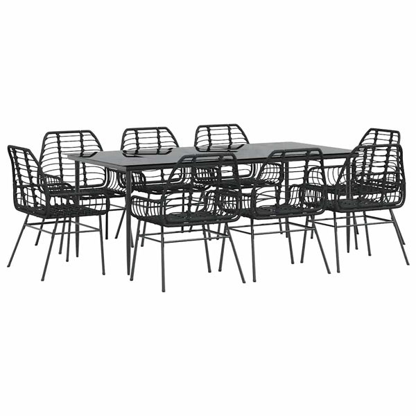 9-teiliges Garten Esszimmerset aus Polyrattan