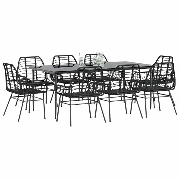 9-teiliges Garten Esszimmerset aus Polyrattan