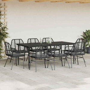 9-teilige Garten Essgruppe mit Kissen