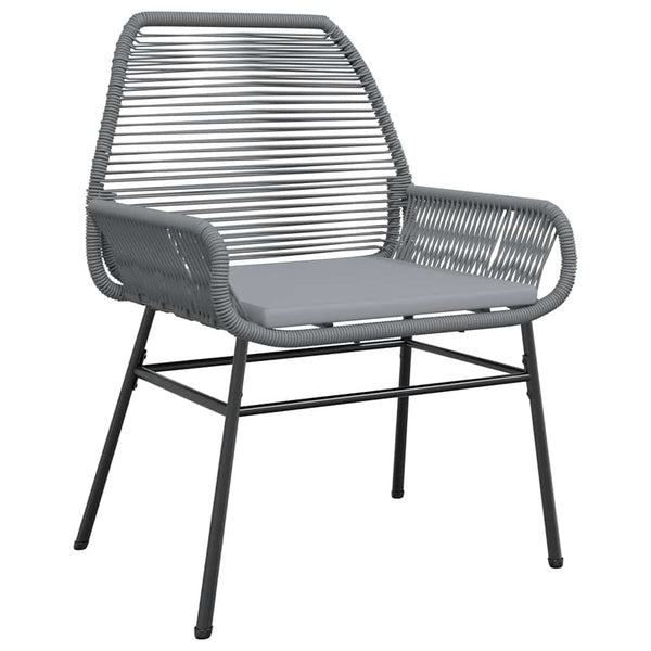 3-tlg. Garten Essgruppe Grau Poly Rattan