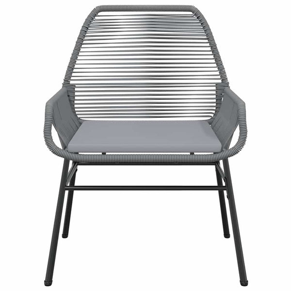 3-tlg. Garten Essgruppe Grau Poly Rattan