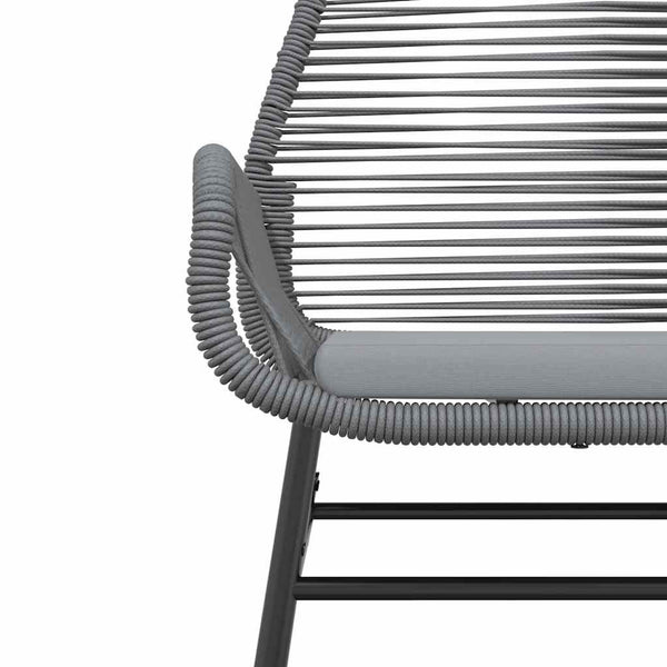 9-teilige Garten Essgruppe Grau Poly Rattan