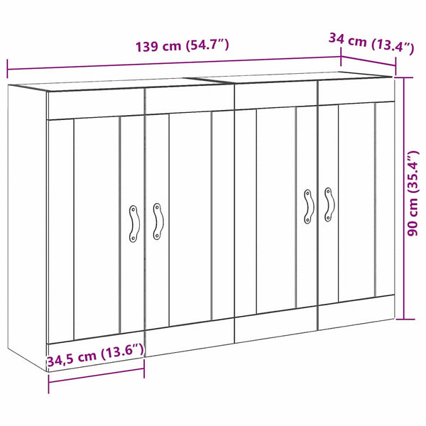 Wandschränke 2er Set Artisan Eiche 69,5x34x90 cm