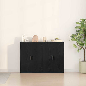 Schwarzes Sideboard Eichen-Optik, 2er-Set