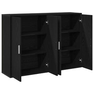 Schwarzes Sideboard Eichen-Optik, 2er-Set