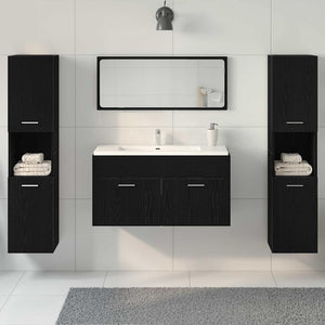 Schwarzes Badmöbel-Set, 4-teilig