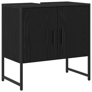 Wandmontiertes Badezimmermöbel-Set Schwarz 2-teilig