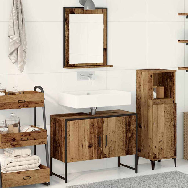 Badezimmermöbel Set Wandmontage Braun