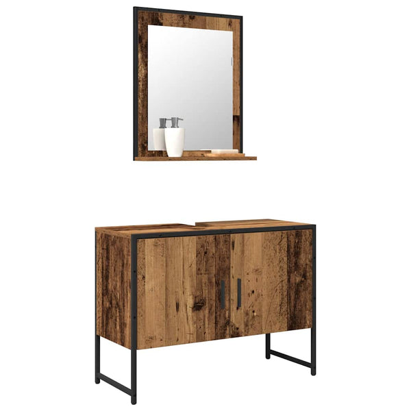 Badezimmermöbel Set Wandmontage Braun
