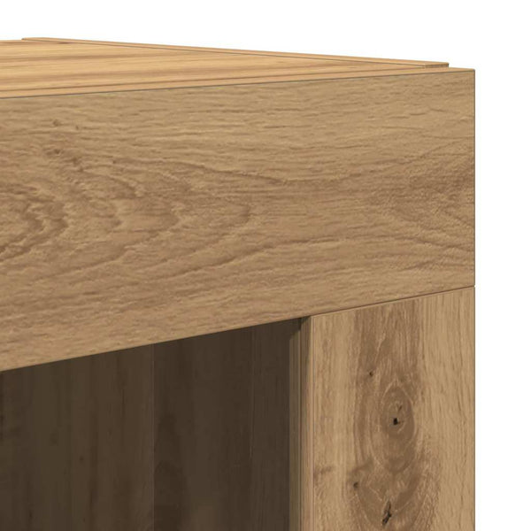 vidaXL Highboard 2 pcs en bois d'ingénierie chêne artisan
