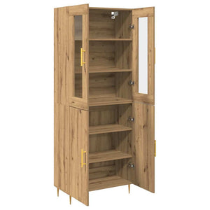 vidaXL Highboard 2 pcs en bois d'ingénierie chêne artisan