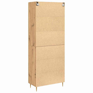 vidaXL Highboard 2 pcs en bois d'ingénierie chêne artisan
