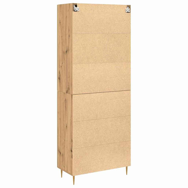 vidaXL Highboard 2 pcs en bois d'ingénierie chêne artisan