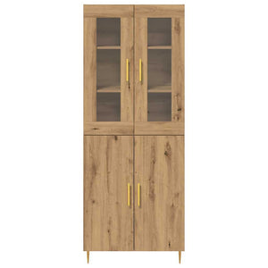 vidaXL Highboard 2 pcs en bois d'ingénierie chêne artisan