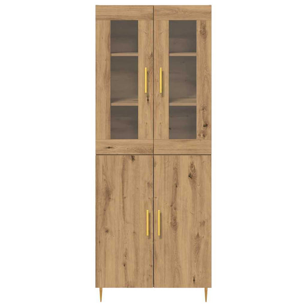 vidaXL Highboard 2 pcs en bois d'ingénierie chêne artisan