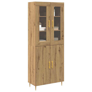 vidaXL Highboard 2 pcs en bois d'ingénierie chêne artisan