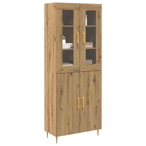 vidaXL Highboard 2 pcs en bois d'ingénierie chêne artisan