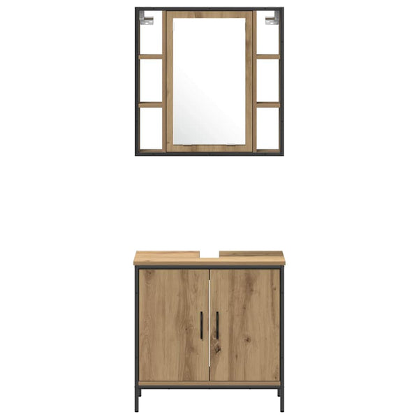 Badezimmer Waschbeckenunterschrank mit Regal Braun
