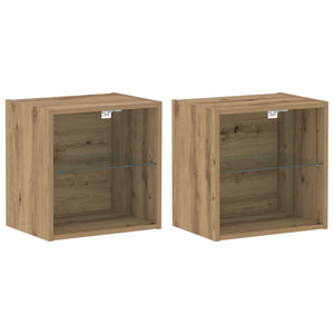 TV-Schrank-Set Wandmontiert Artisan-Eiche 8-teilig