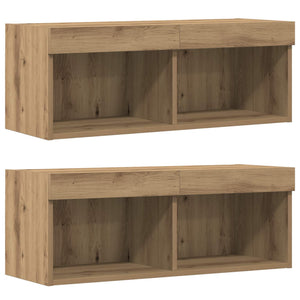 TV-Schrank-Set Wandmontiert Artisan-Eiche 8-teilig